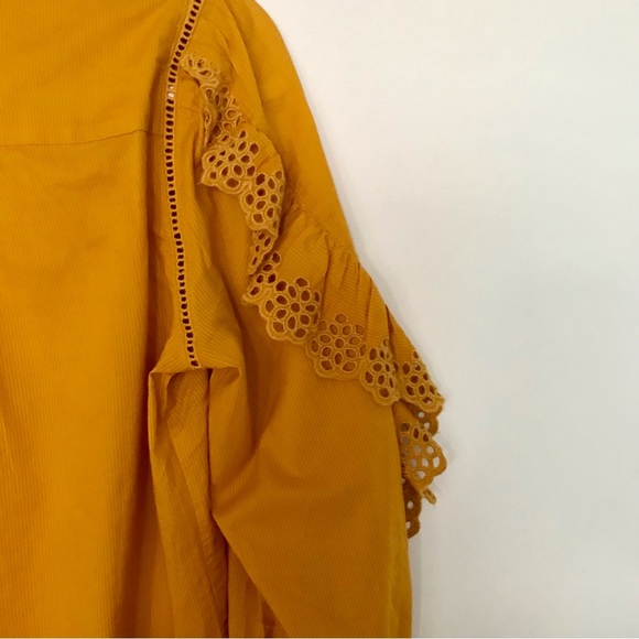 J Crew Ruffle-sleeve top with embroidered eyelet - Picture 7 of 8